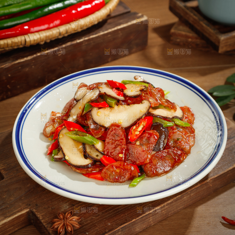 香菇炒腊肠